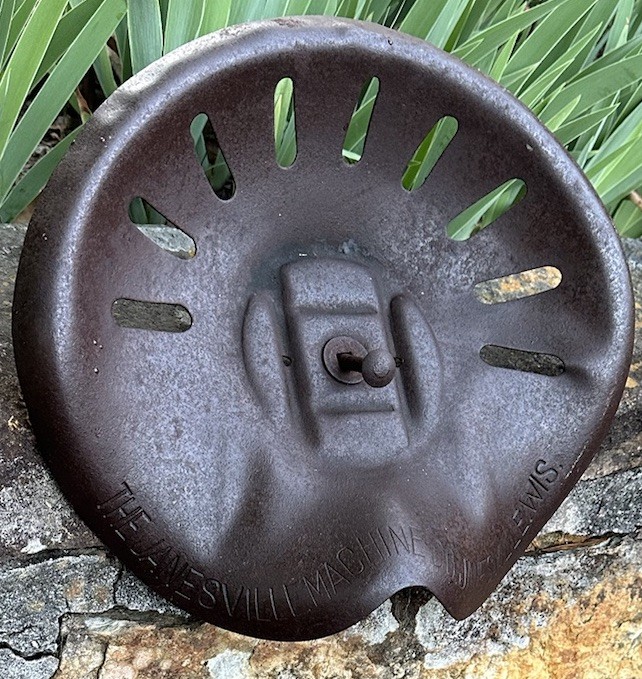 ANTIQUE JANESVILLE MACHINE CO WISCONSIN PRESSED STEEL TRACTOR SEAT