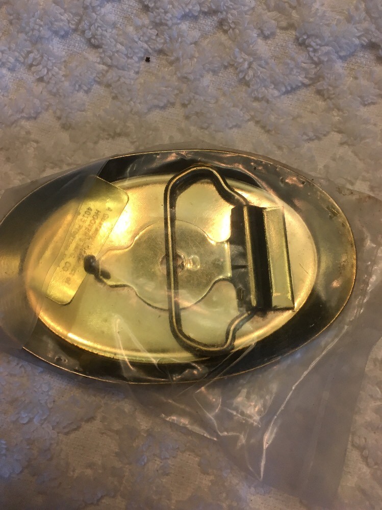 NEW Deutschland Enamel COLLECTOR BELT BUCKLE~Yellow/Black~HOOVER&rsquo;S MFG. CO