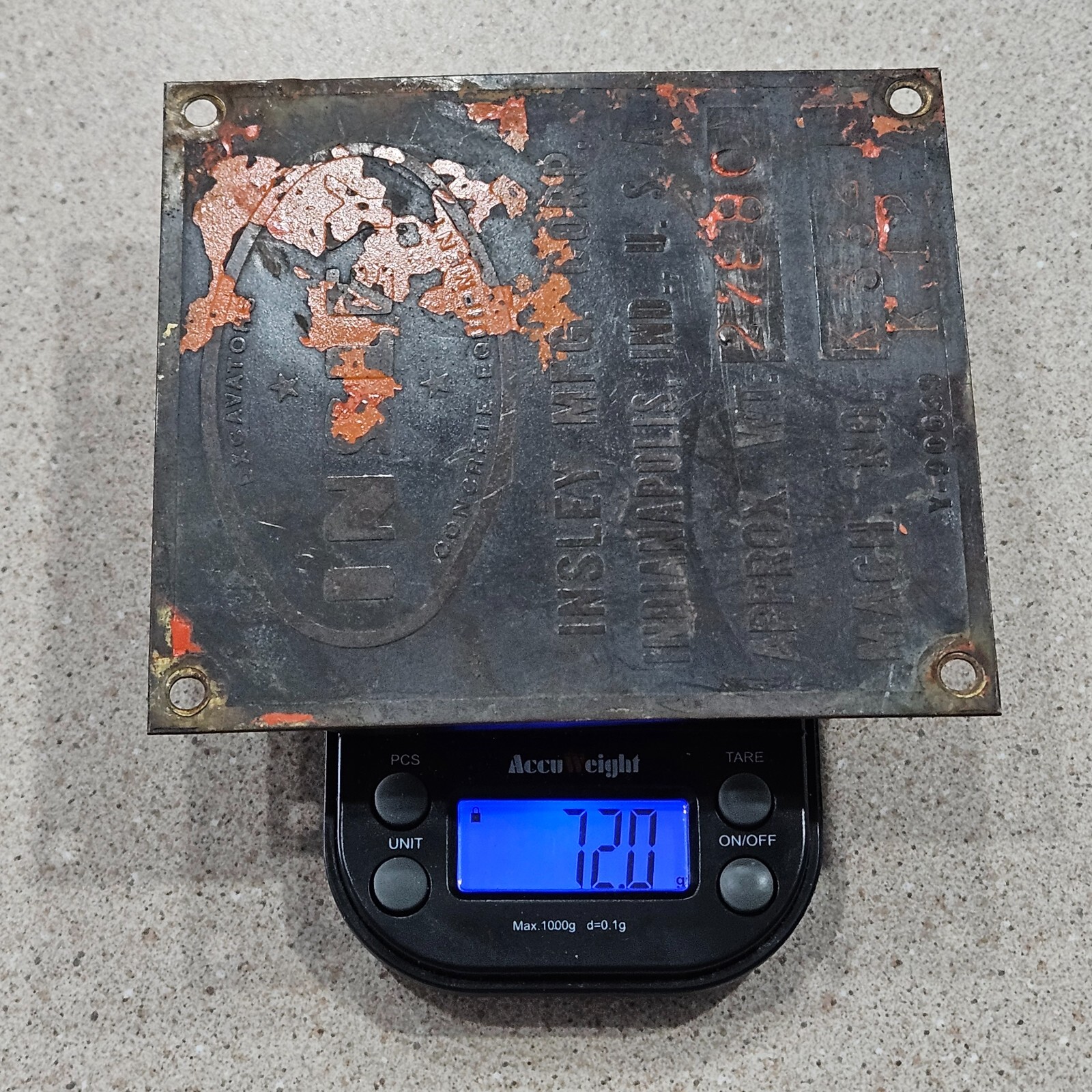 Vintage Insley Excavators Concrete Equipment Indianapolis Data Sign Badge Plate