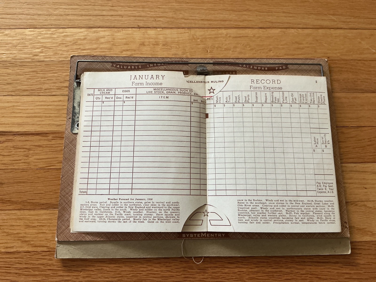 Vtg, 1956 Farm Acct. Record Book – Citizens State Bank, Green Isle, Minnesota