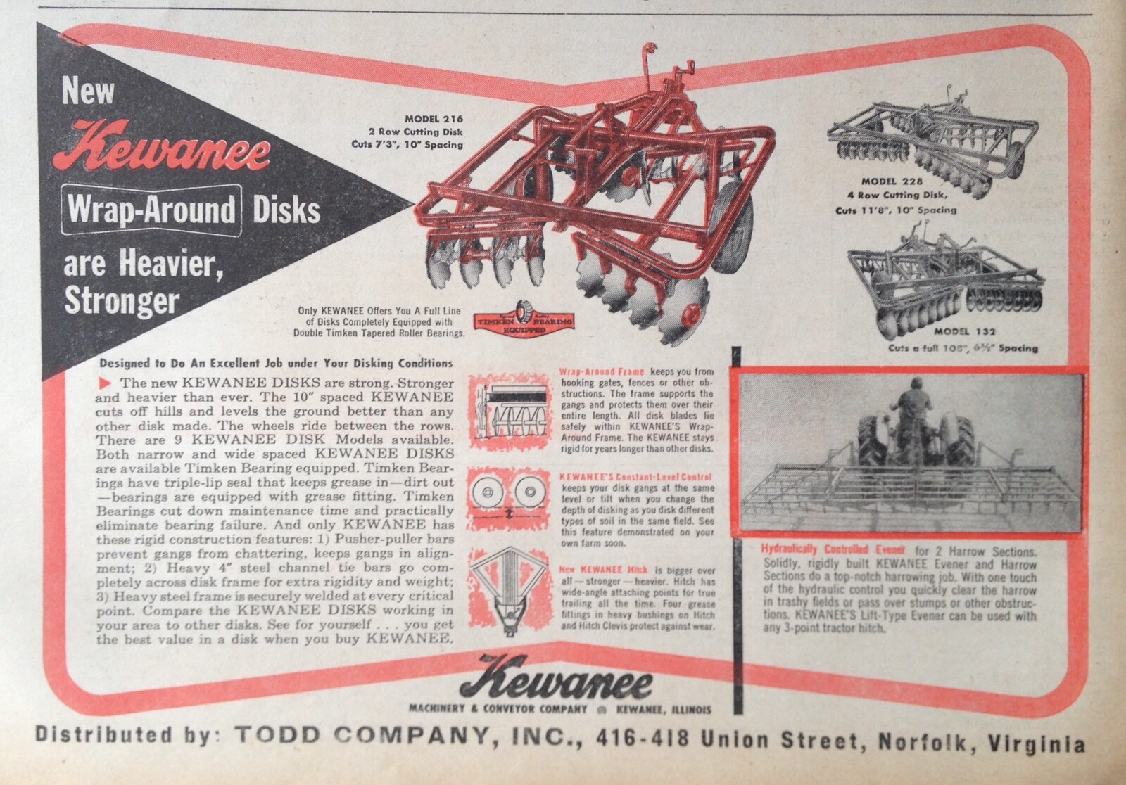 1958 AD(XF1)~KEWANEE MACHINERY & CONVEYOR CO. ILL. KEWANEE CUTTING DISKS