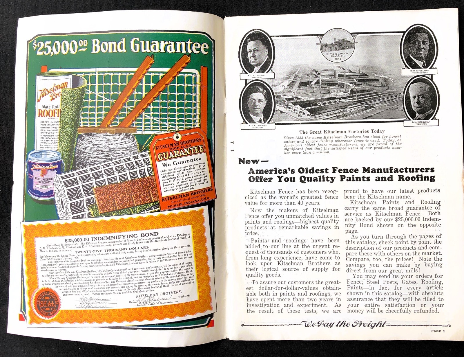 KITSELMAN BROS 1927 CATALOG MUNCIE IND FARM FENCING W ENVELOPE & ORDER BLANK