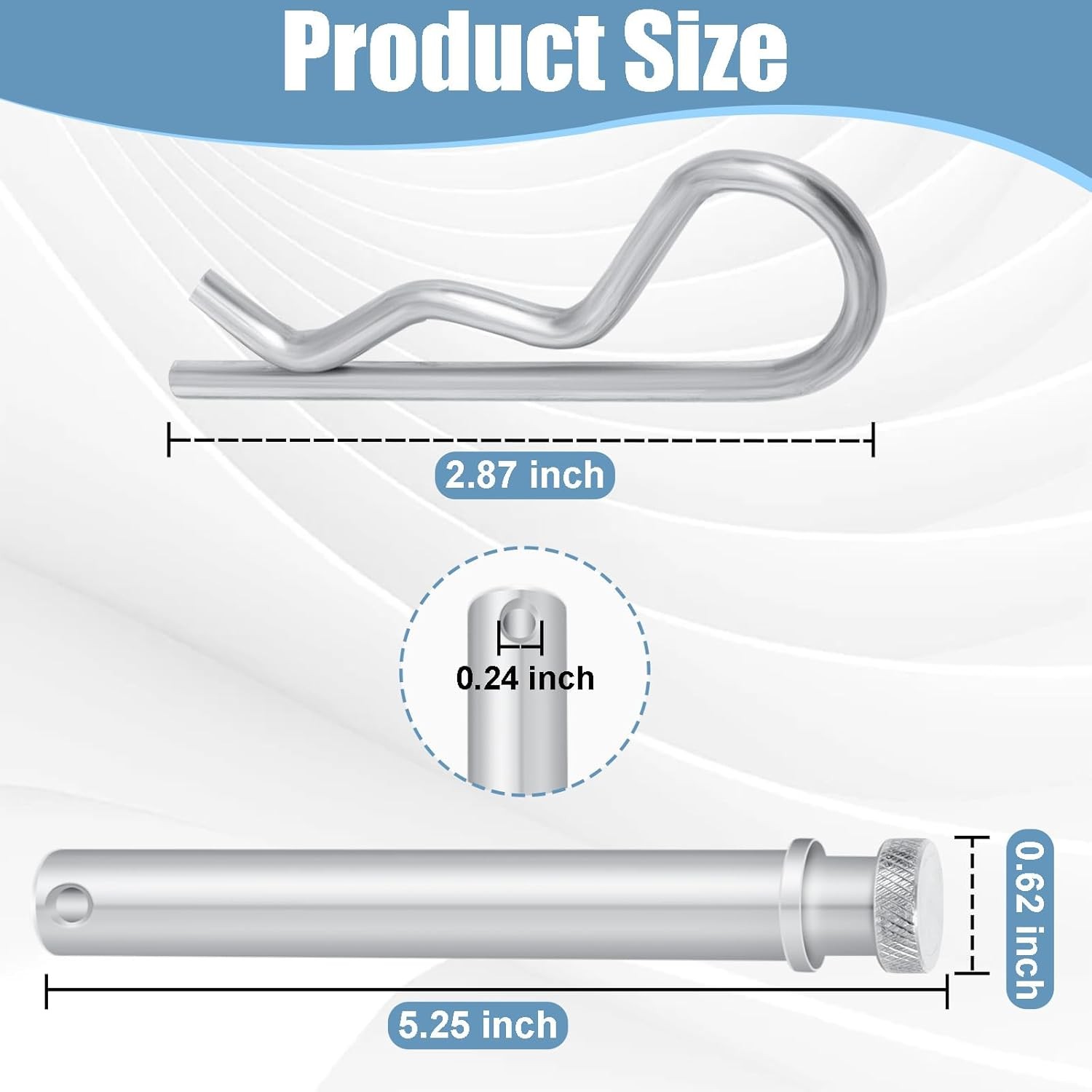 Stainless Steel Trailer Hitch Pin and Clip Set 3 Piece B W 2 & 2.5 Inch