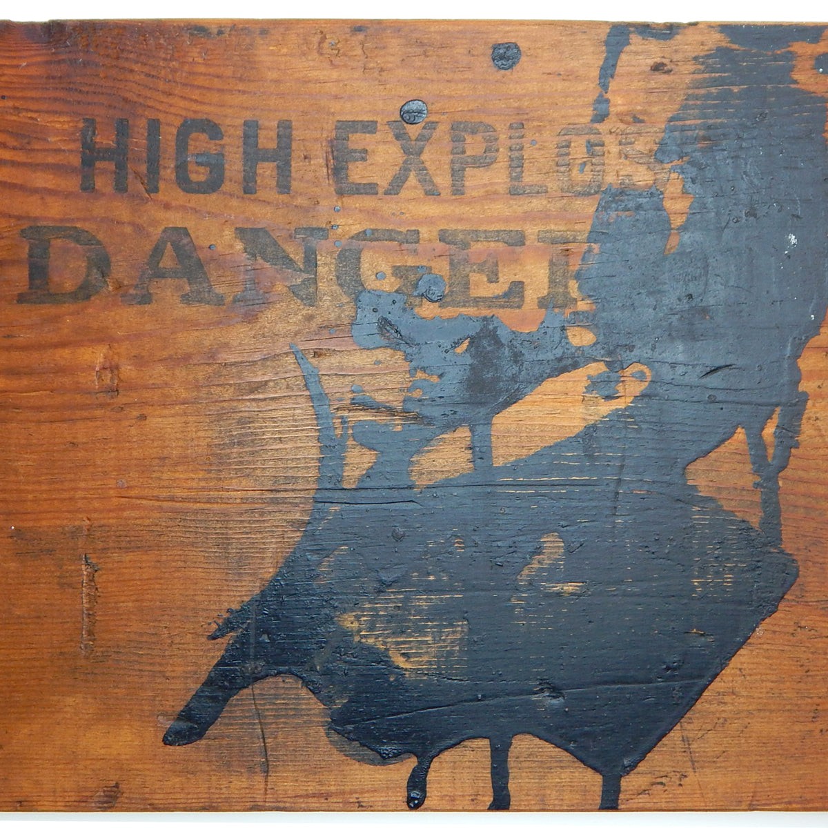 Vintage High Explosive Dangerous Crate Face