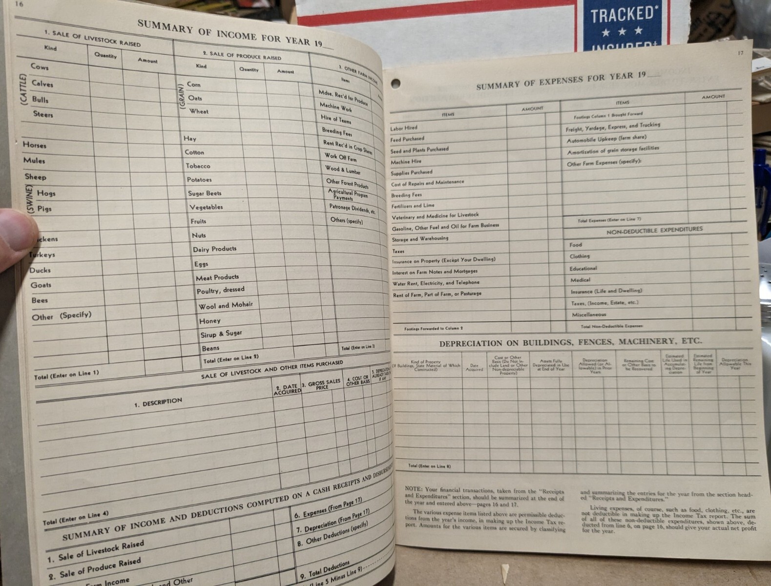 Vintage Farm Accounting Record La Crosse Lumber Fayette Mo Keystone Steel & Wire