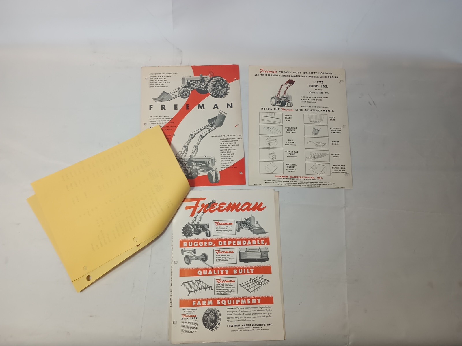 Lot Of Vintage Original Advertising Brochures Agriculture Freeman G94 3