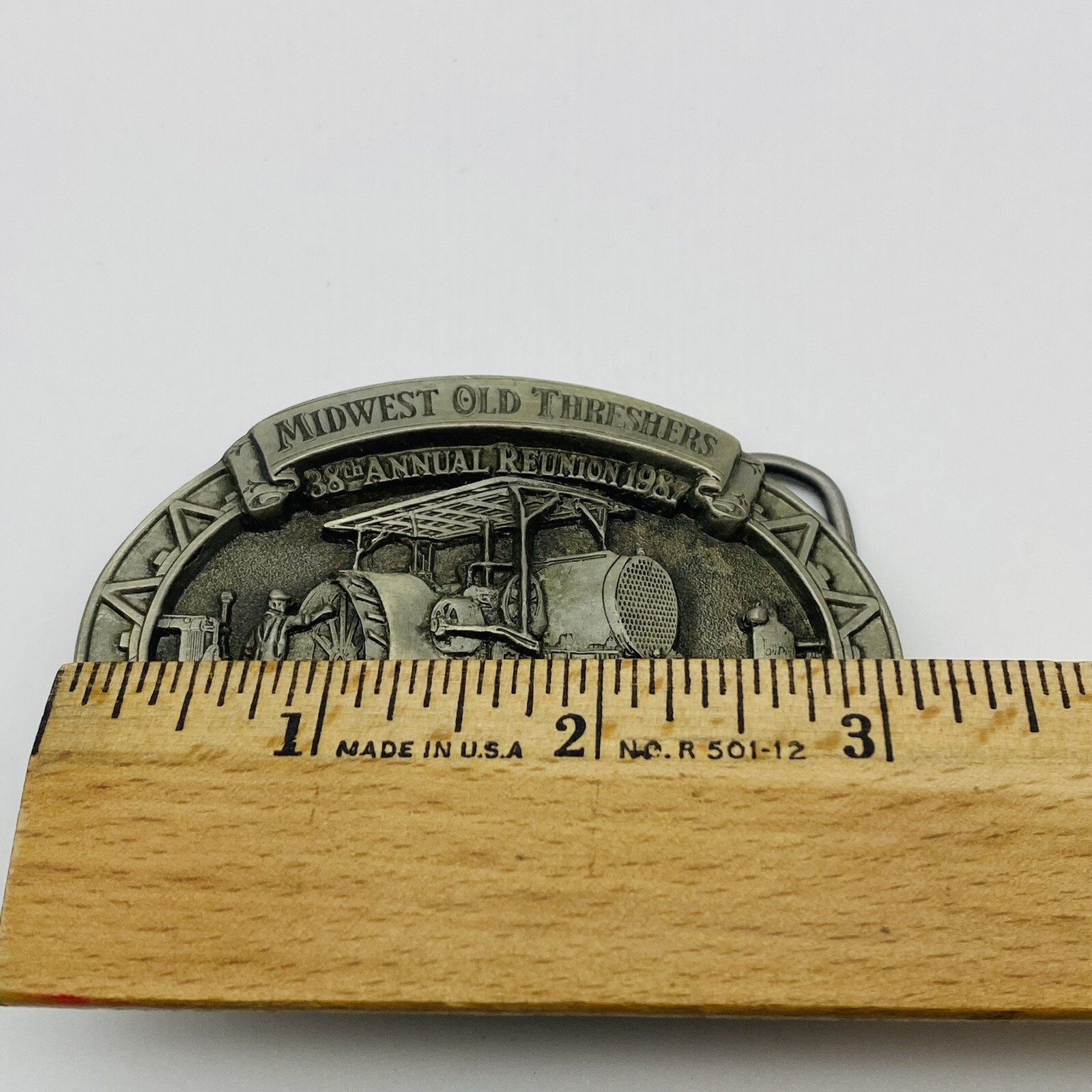 1984 Old Settlers and Threshers Reunion Midwest Belt Buckle Mt Pleasant Iowa