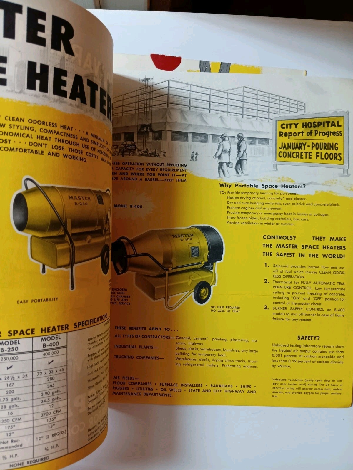 2 VTG 1960s Master Portable Heater ADVERTISING BROCHURE Mailers