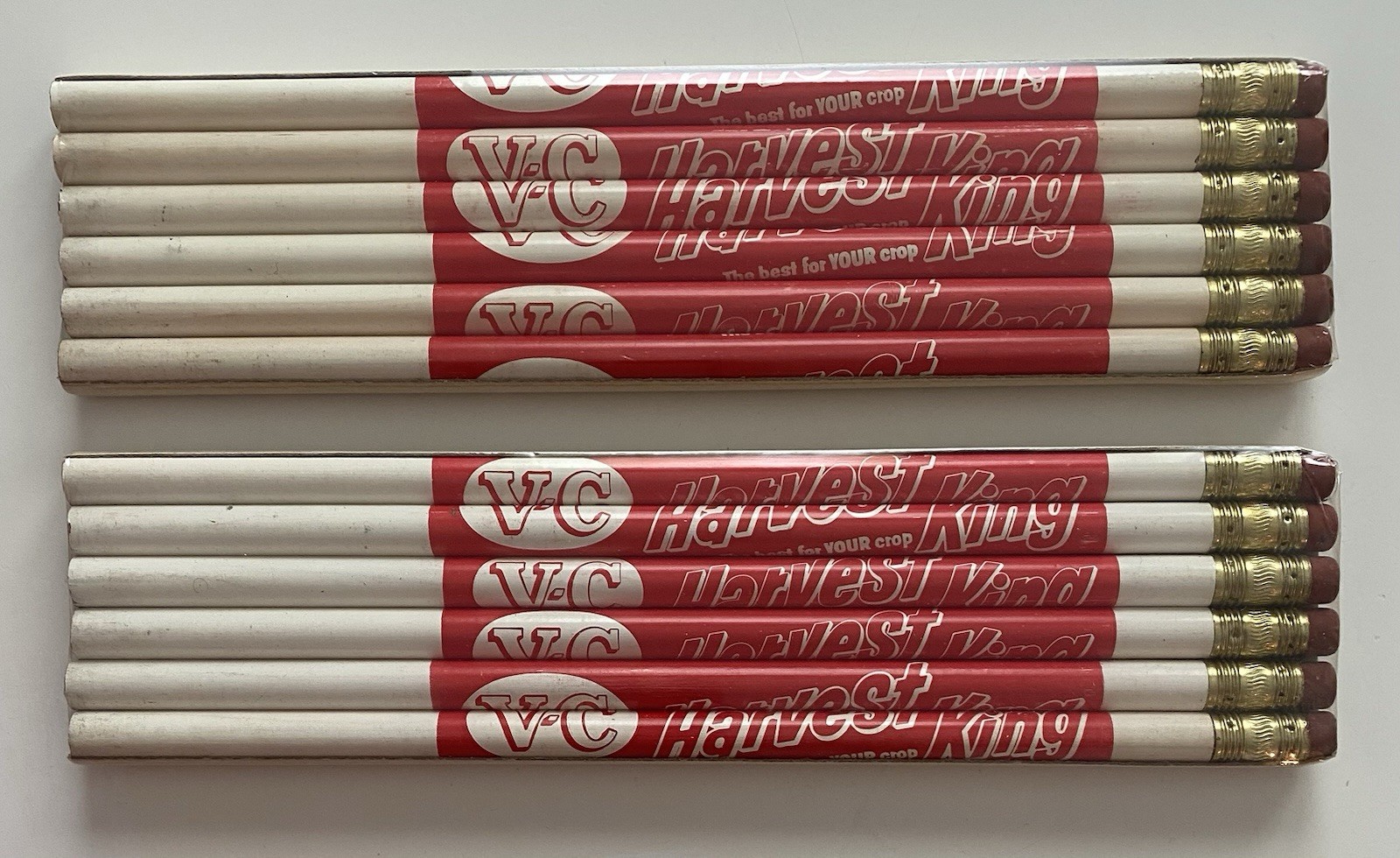 Vintage V-C Harvest King Fertilizer Advertising Pencils, 2 Packs of 6, Sealed