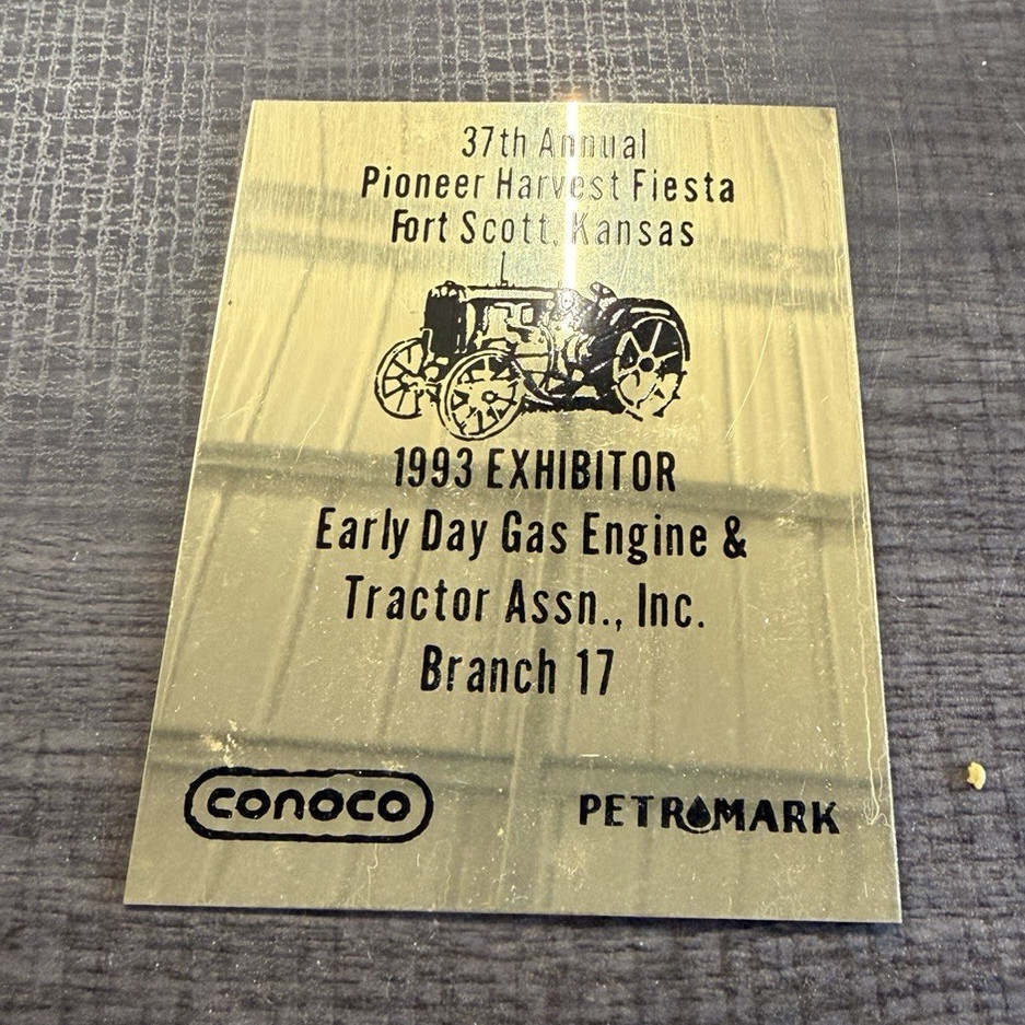 Conoco Petromark Pioneer Harvest Fiesta 1993 Original Sign Fort Scott Kansas