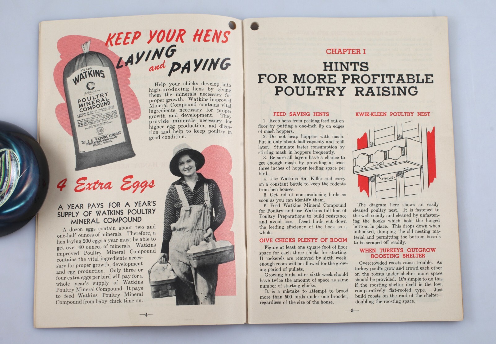 Vintage 1944 Watkins Farm Hints and Rules Booklet