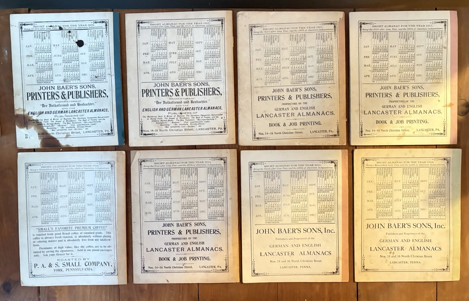 Lot Of 23 John Baer&rsquo;s Agricultural Almanac Lancaster, PA Antique! 1900’s
