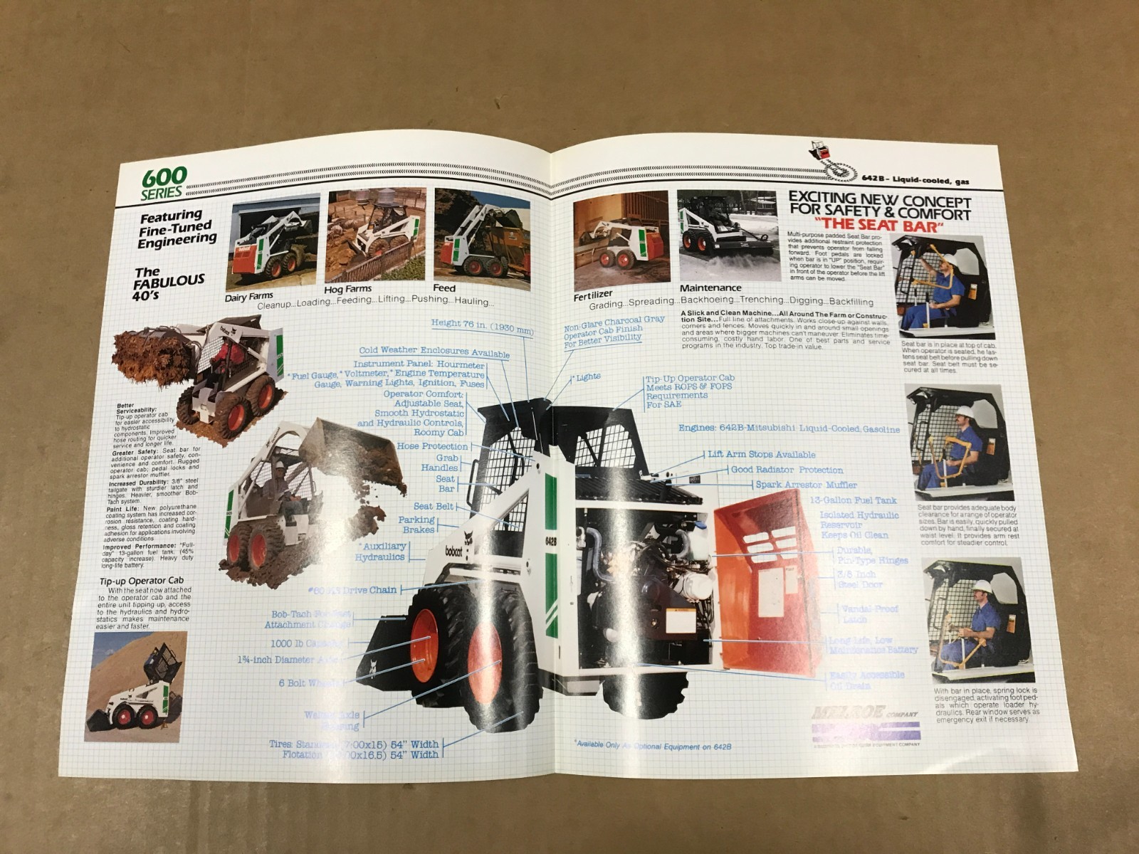 Vintage Bobcat Series 600 Skid-Steer Loader Salesman Brochure