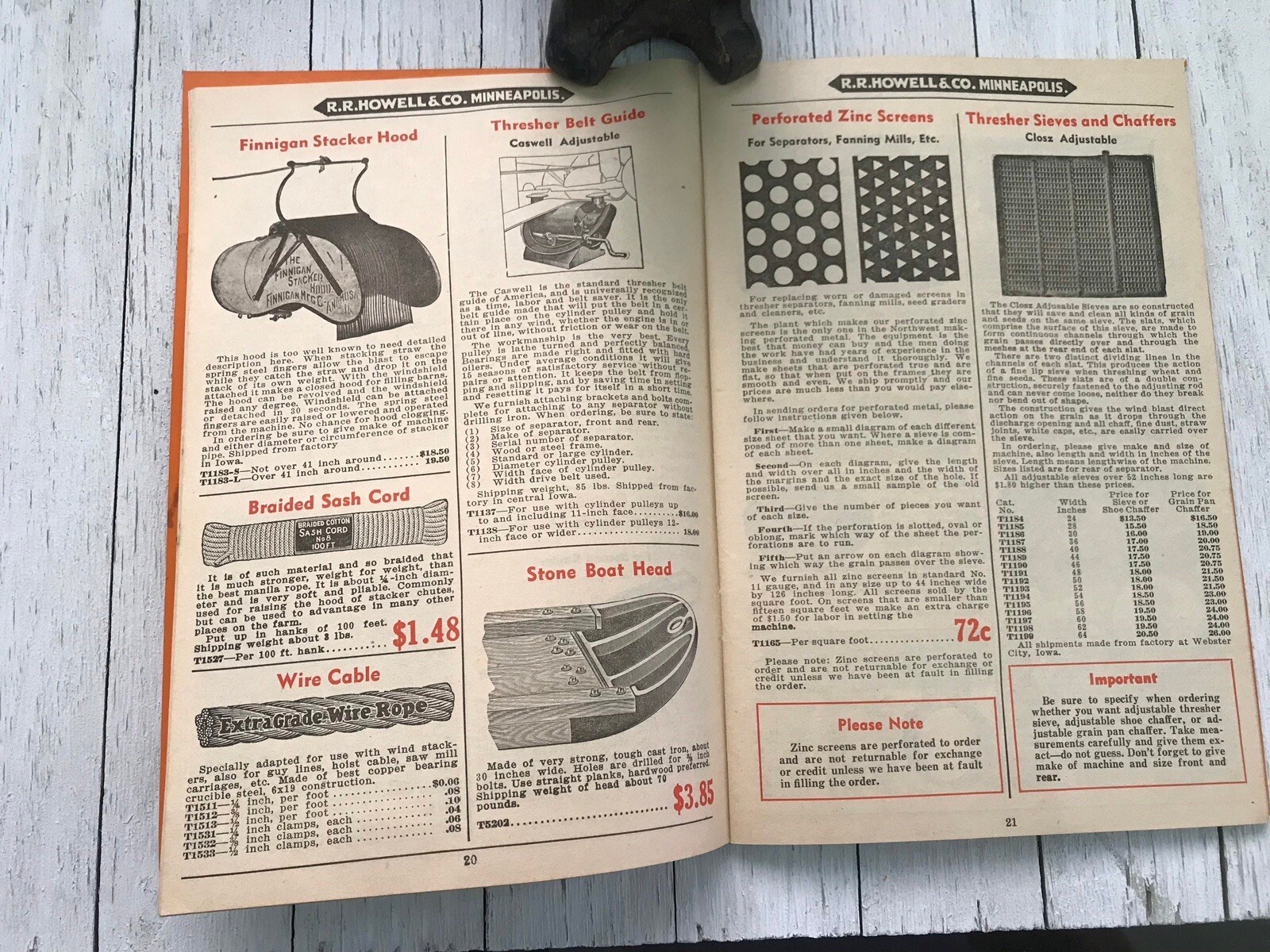1938 R. R. Howell & Co. Thresher And Power Farming Supplies, Sawmill Catalog