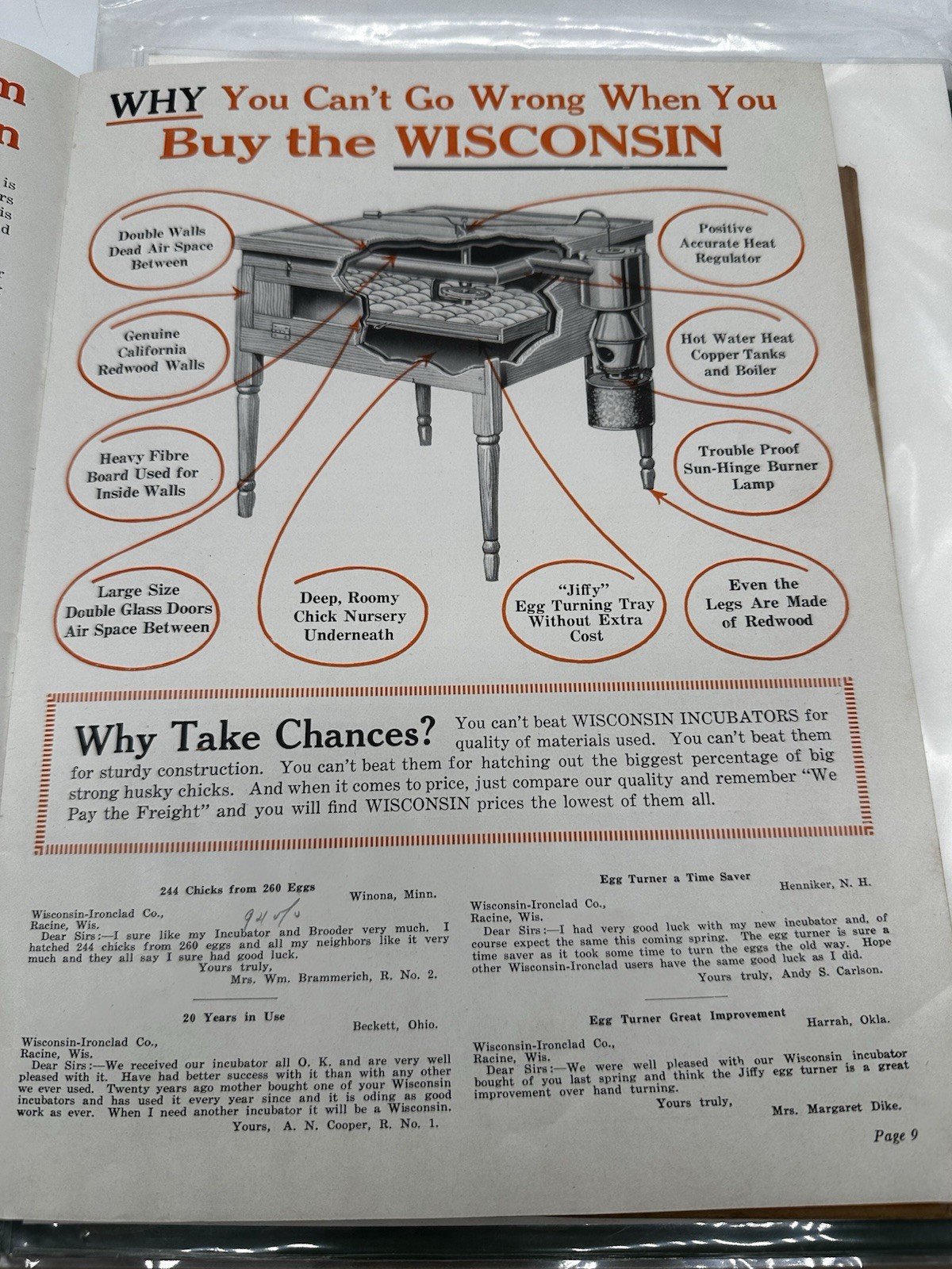 Wisconsin-Ironclad 30th Annual Catalog Incubators Brooders Racine, WI Ephemera