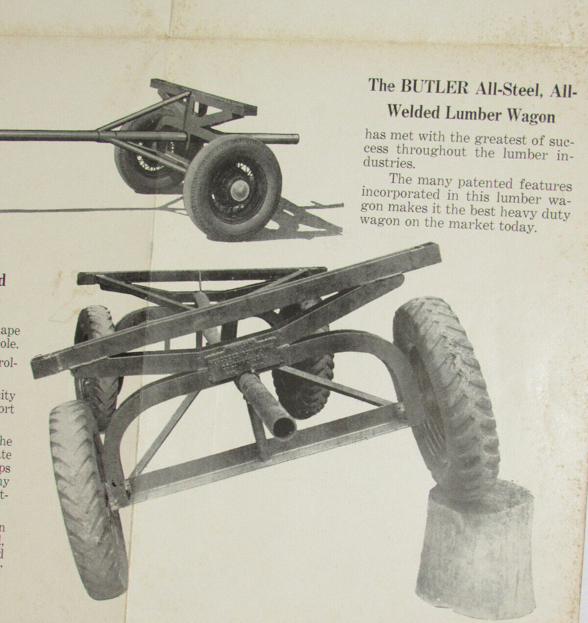 VINTAGE 1930s SELF-PROPELLED LUMBER CARRIER & WAGON POSTER/BROCHURE! COLUMBUS,GA