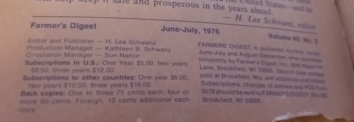 Farmers Digest Magazine Volume 40 Number 2 June July 1976 Salute To 200 Years