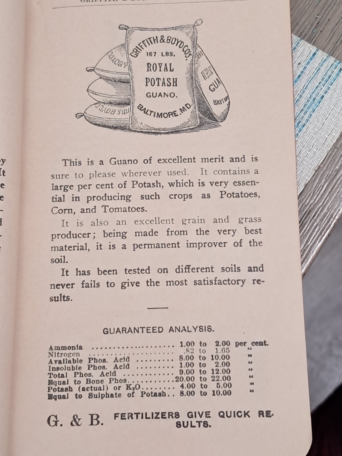Vintage Griffith & Boyd Co. Agriculture Catalog and Ledger