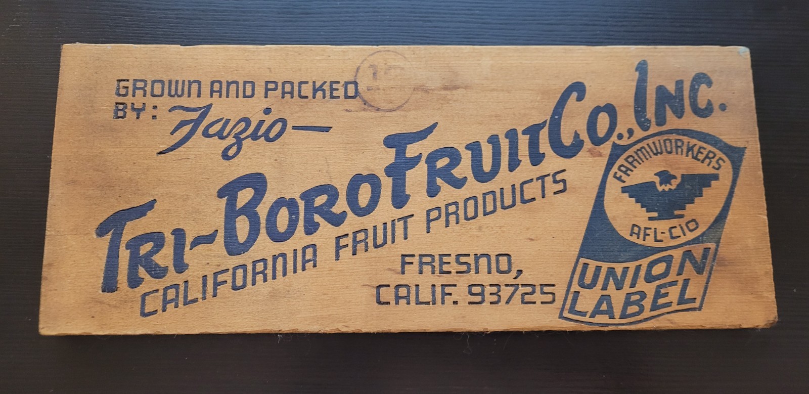 RARE FRUIT FARM MEXICAN AMERICAN LABOR LEADER AFL-CIO ADVERTISING WOOD UFW