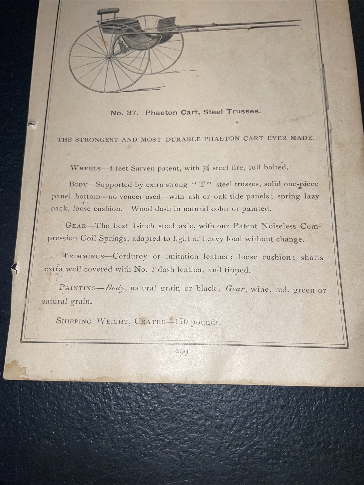 1891 Baldwin – Phaeton Road Cart – Farm Advertising – New Orleans