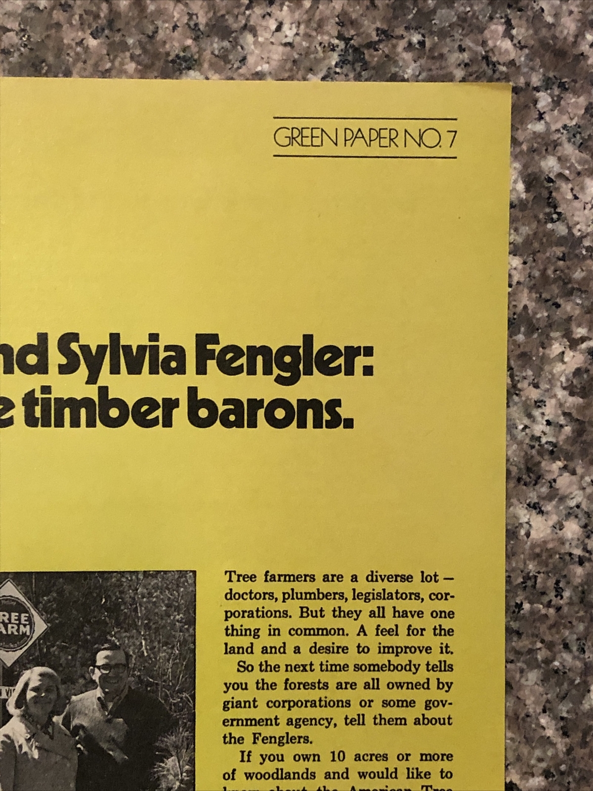 1974 American Forest PRINT AD Wallace Sylvia Fengler Scarborough Maine VTG 1970s