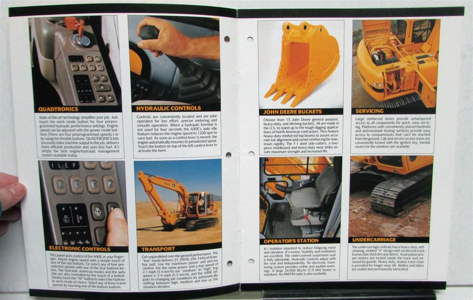 1992 Caterpillar 490E Excavator Construction Sale Brochure