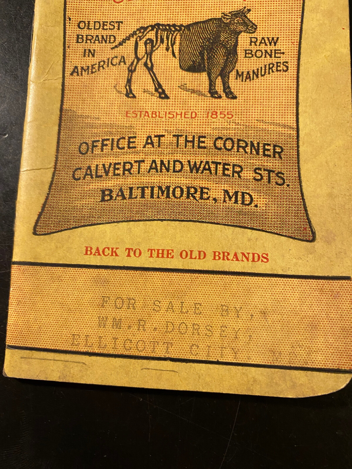 1922 The Baugh & Sons Company Baltimore Maryland Notepad Manure Fertilizer