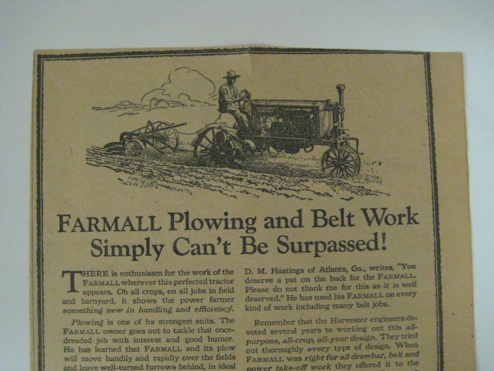 Vintage 1928 OilPull Tractor Advance-Rumely Print Ad Advertising OIL PULL Farm