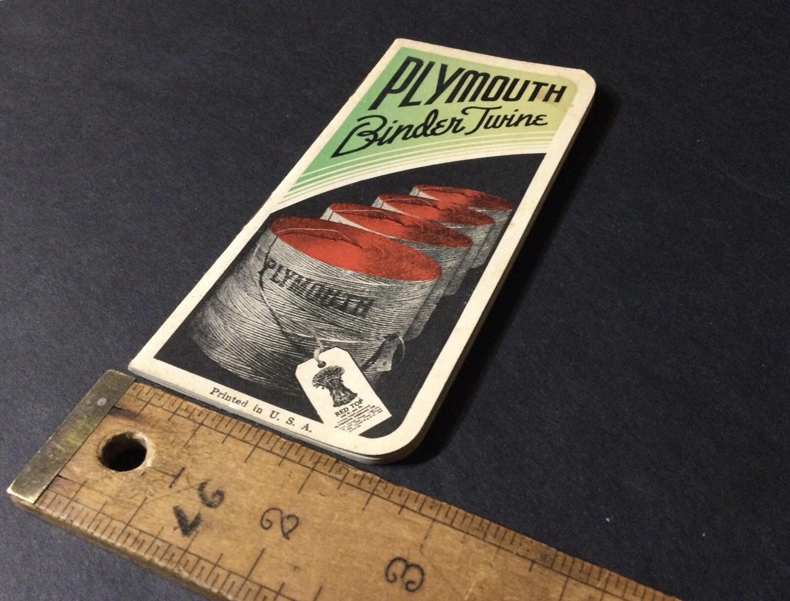 Vintage 1937-38 PLYMOUTH BINDER TWINE Farm Equipment Pocket Ledger UNUSED