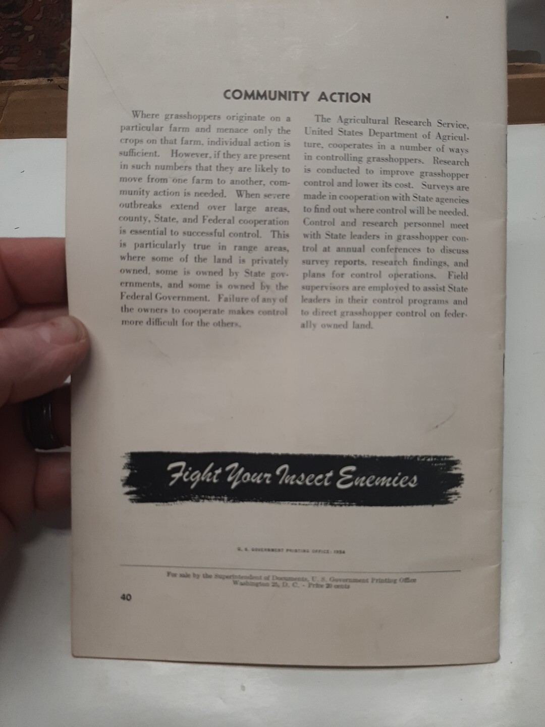 ***VINTAGE 1954 FARMERS&rsquo; BULLETIN 2064 Grasshoppers ***U.S.D.A.
