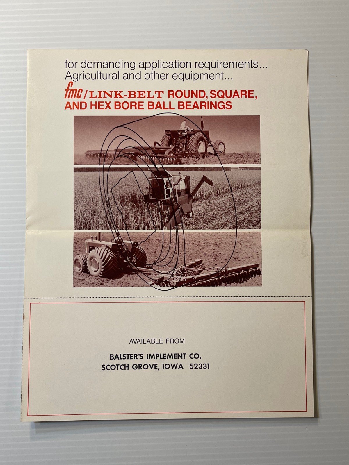 FMC Link Belt Ball Bears – Original Print Brochure *1970s* – Scotch Grove, Iowa