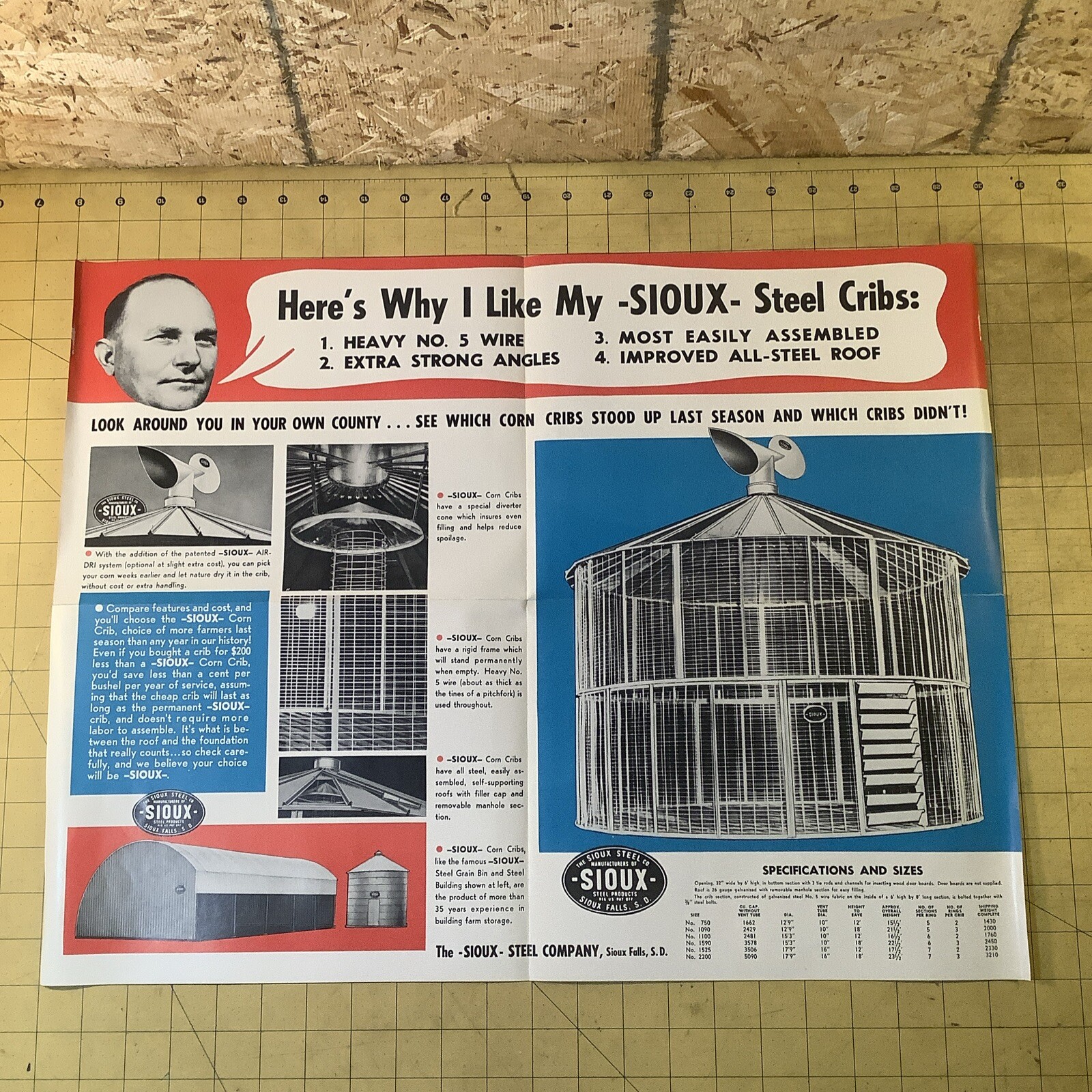 Vintage Sioux Steel Corn Crib Brochure Sioux Steel Products Sioux Falls INVP0371