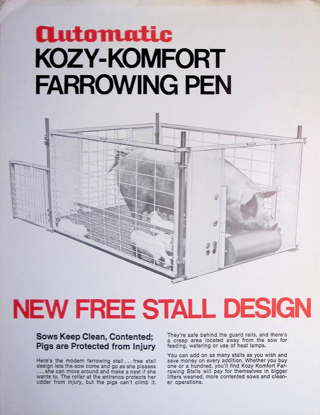 Vintage Farm Brochure Spec Sheet Farm Brochure Kozy Komfort Farrowing Pen Desig