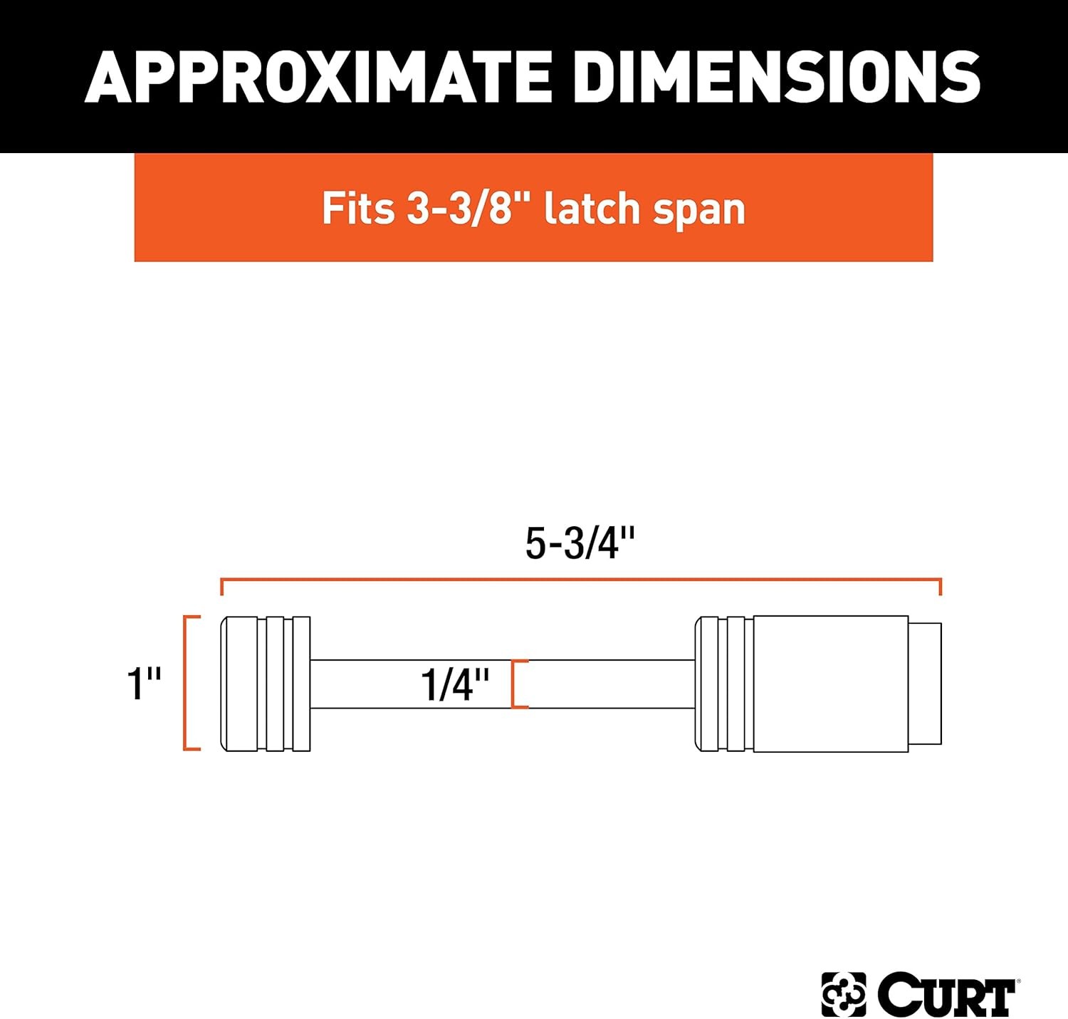 CURT 23523 Chrome Trailer Tongue Coupler Lock, 1/4-Inch Pin Diameter, Up to 3-3/