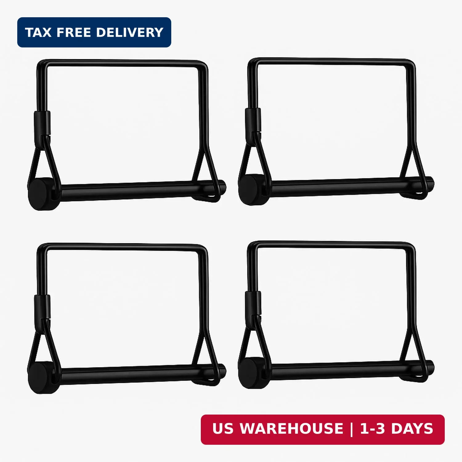 4 Pack 1/4 x 2-3/4 Inch Trailer Hitch Pin Heavy Duty Carbon Steel Towing Coupler