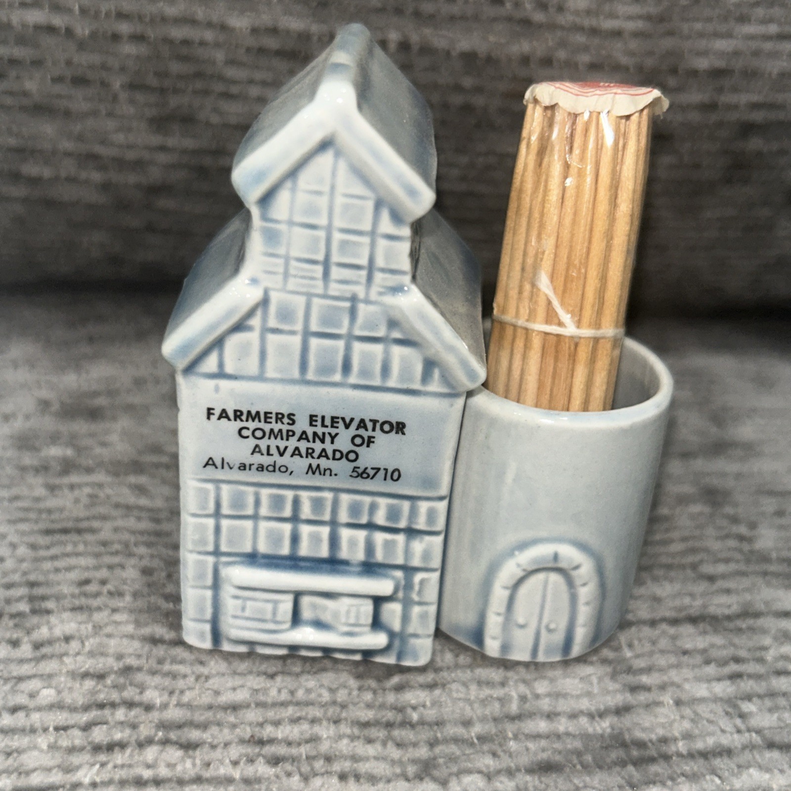 Vtg Farmers Elevator Company Of Alvarado MN – Toothpick Holder – Made In Japan