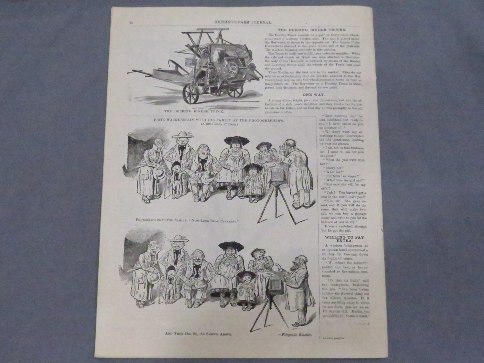 Vintage 1886 DEERING IHC Farm Journal Magazine 16 pages Binder Reaper IH Early!