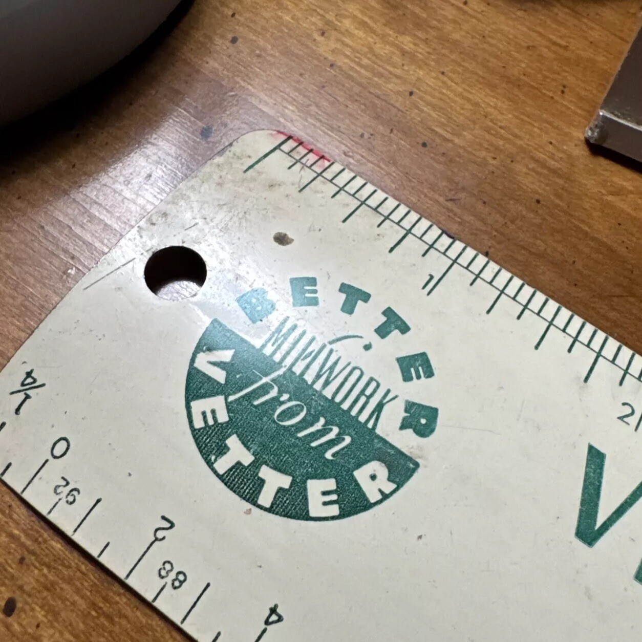 Vintage Advertising Vetter Manufacturing Stevens Point WI Metal Ruler Made USA