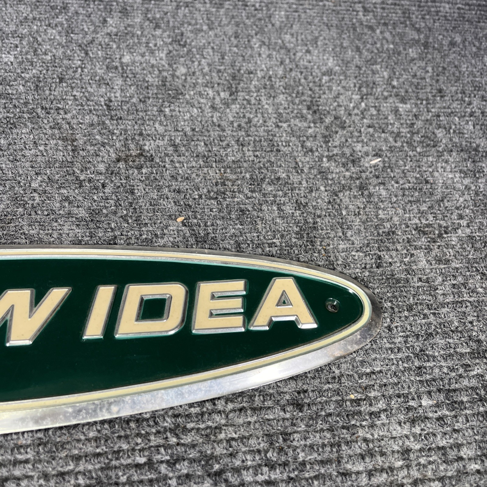 VINTAGE AVCO NEW IDEA FARM EQUIPTMENT SIGN EMBOSSED ALUMINUM IMPLEMENT ADVERTIZE