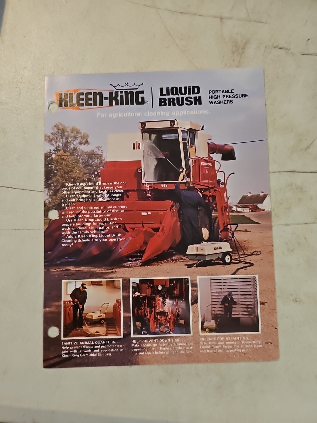 Vintage Kleen King Liquid Brush Pressure Washer Dealer Sales Brochure