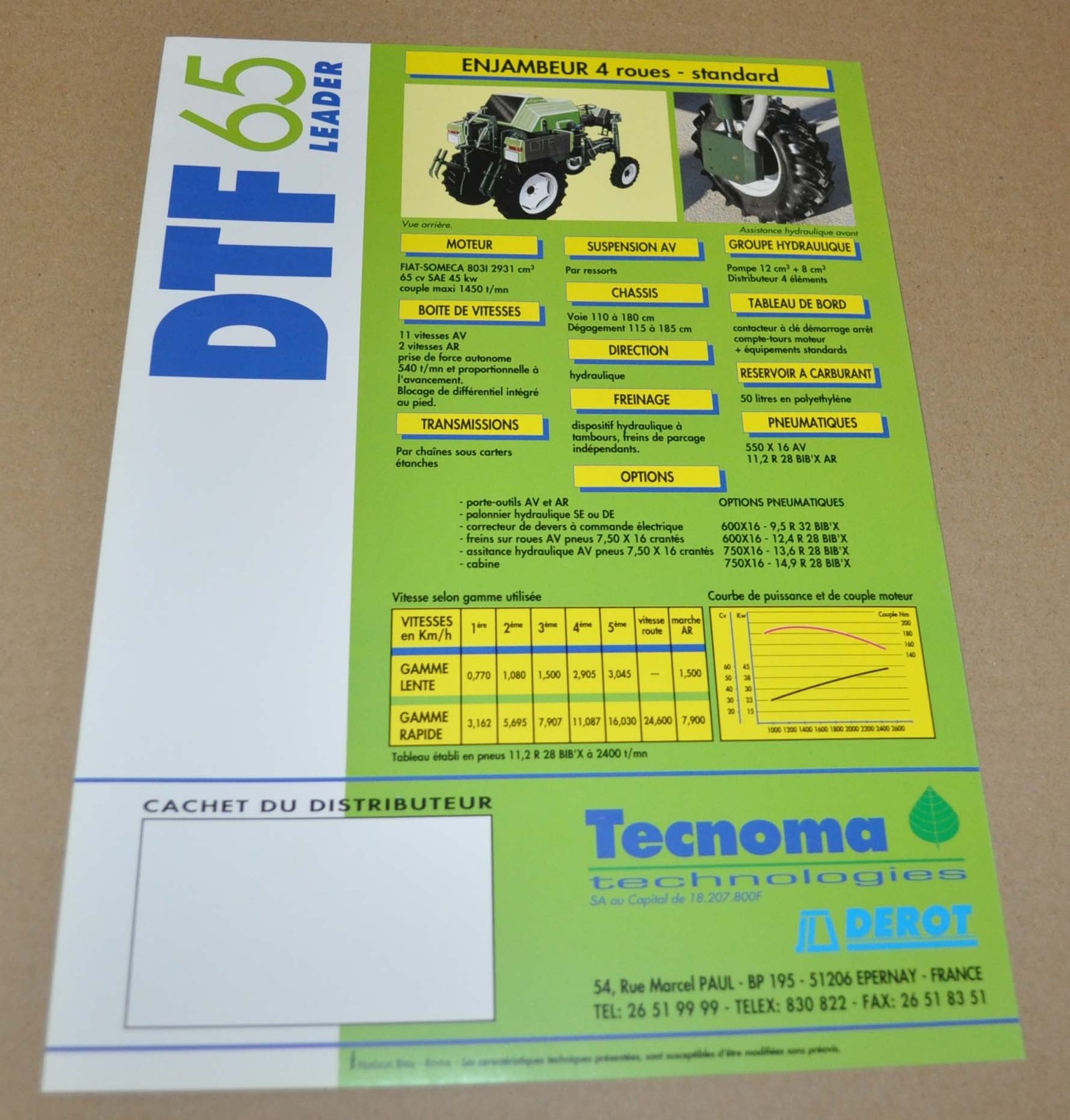 Tecnoma DTF65 Leader Tractor Agricultural Machinery Brochure Prospekt FR