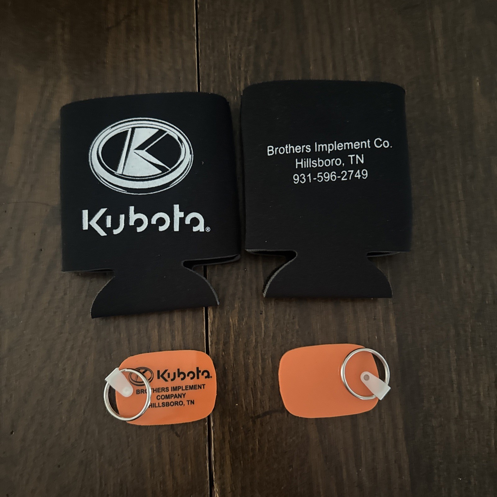 New 2 Kubota Tractor Can Coozie Can Holder And 2 Key Chains Hillsboro Tn (61)