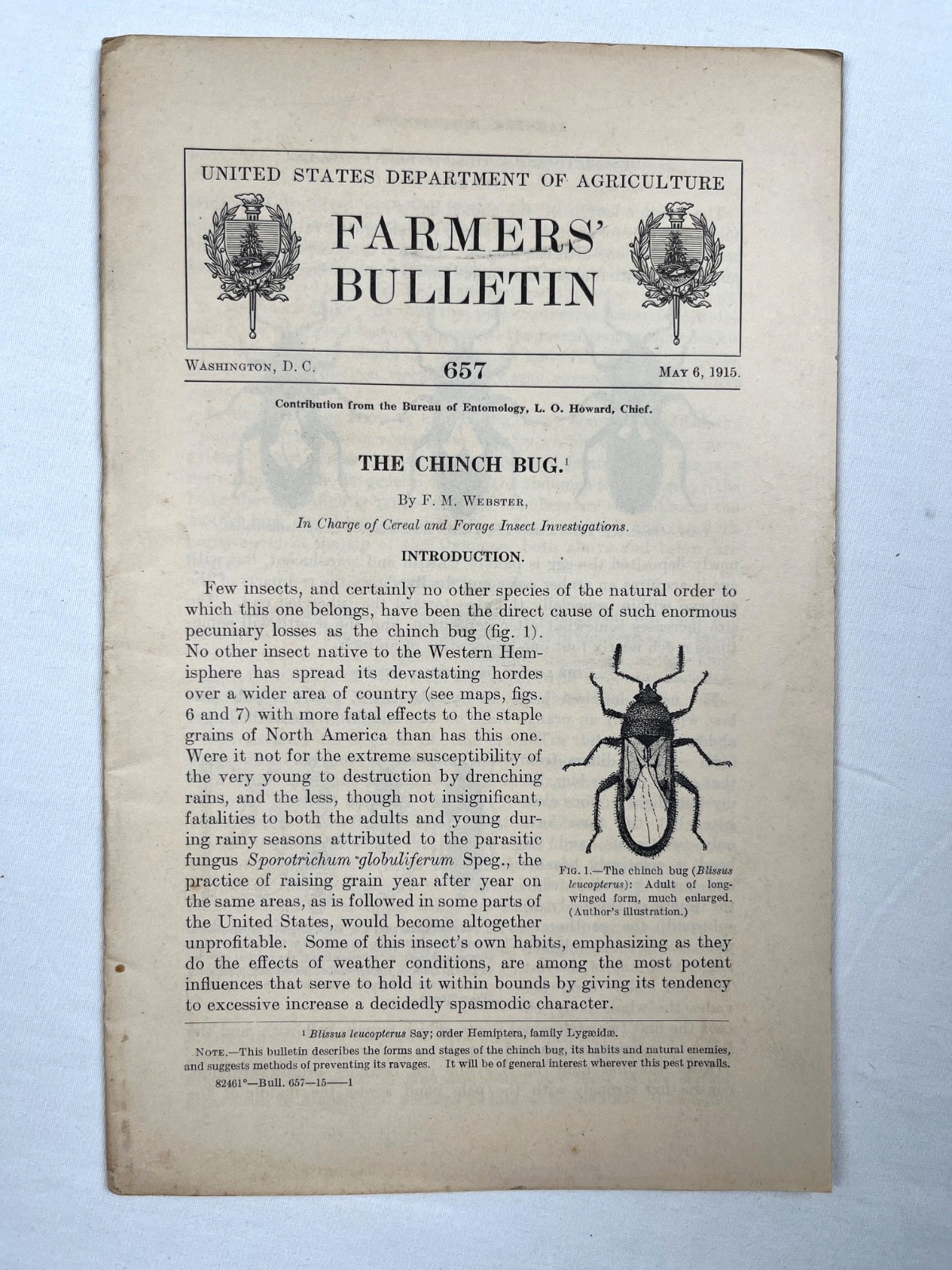 Lot of 3 Vintage USDA Bulletins 1915–1917 – Horse Feeding, Chinch Bug, Extension