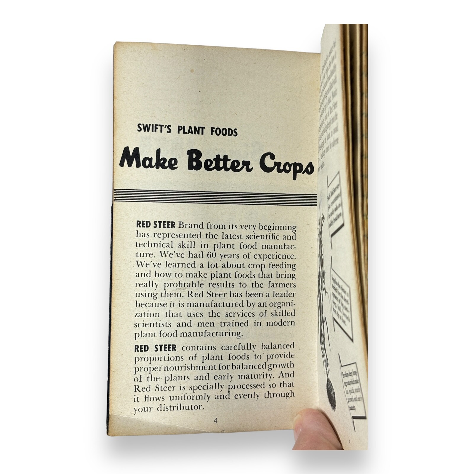 1947 Red Steer Brand Swift Plant Food Pocket Calendar Address Note Memento Book