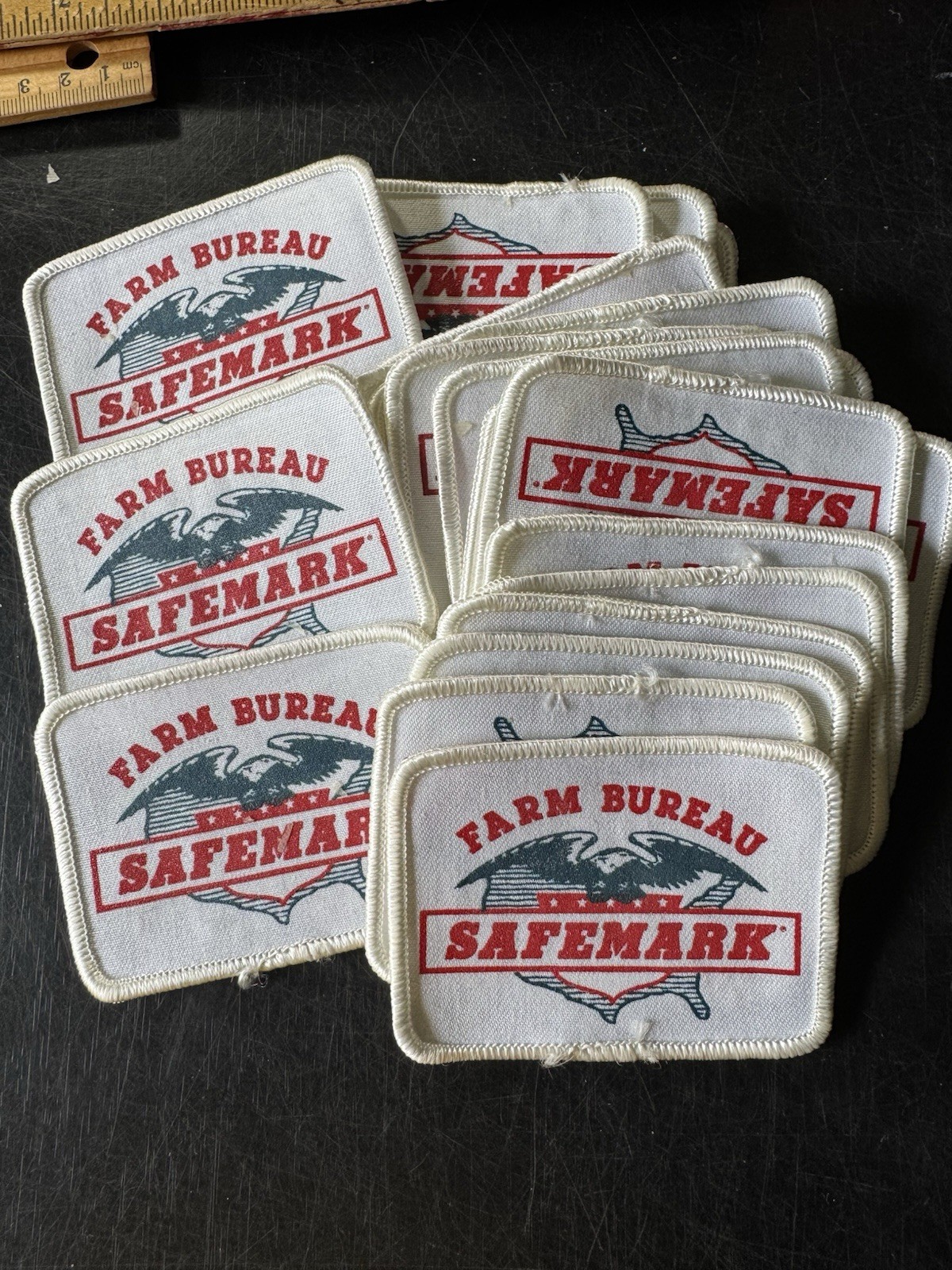 Vintage Lot Of 25 Farm Bureau Safemark Insurance Company Logo Patch Business