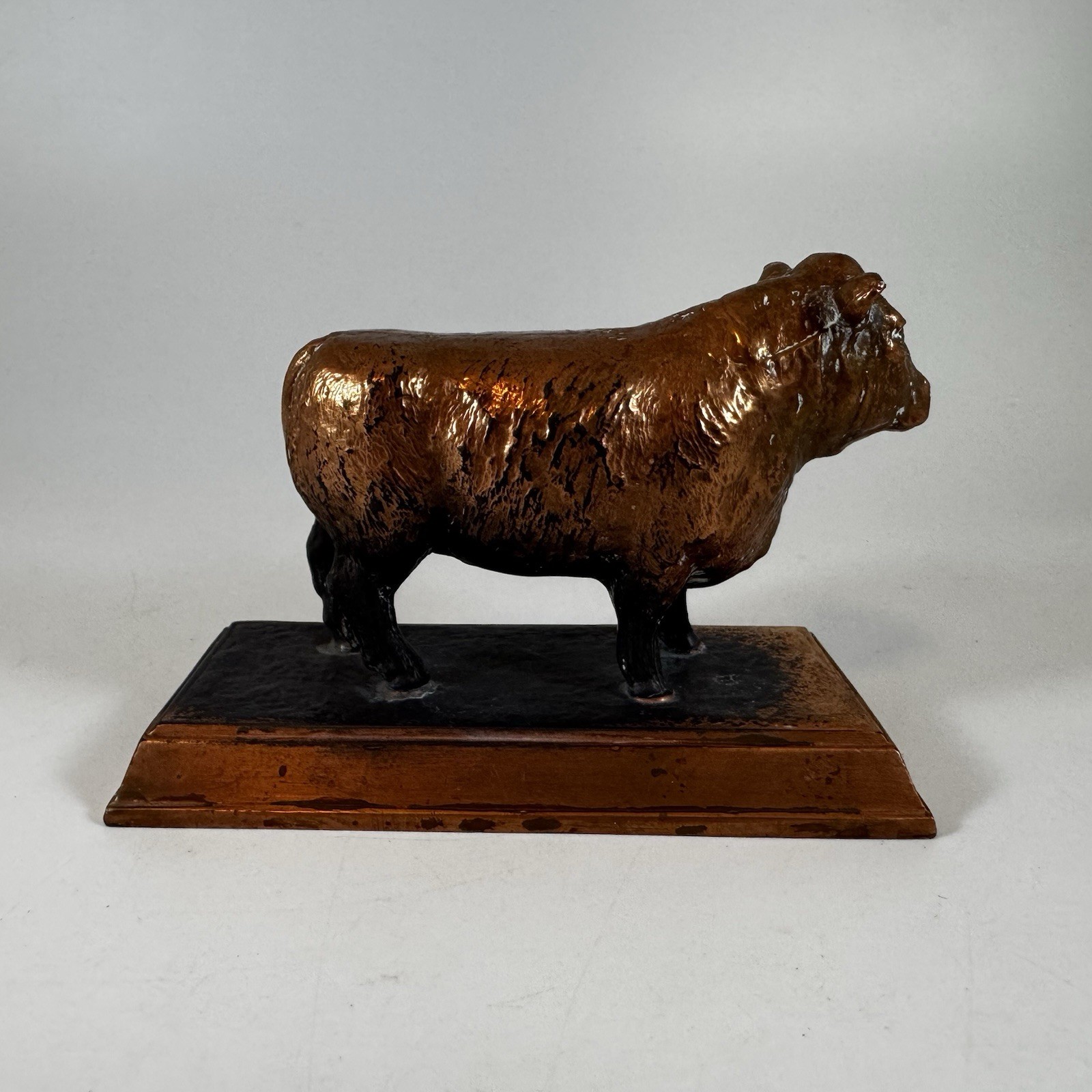 Vintage PFAELZER BROTHERS Meat Co Of Chicago Adv Bull Paperweight Branded