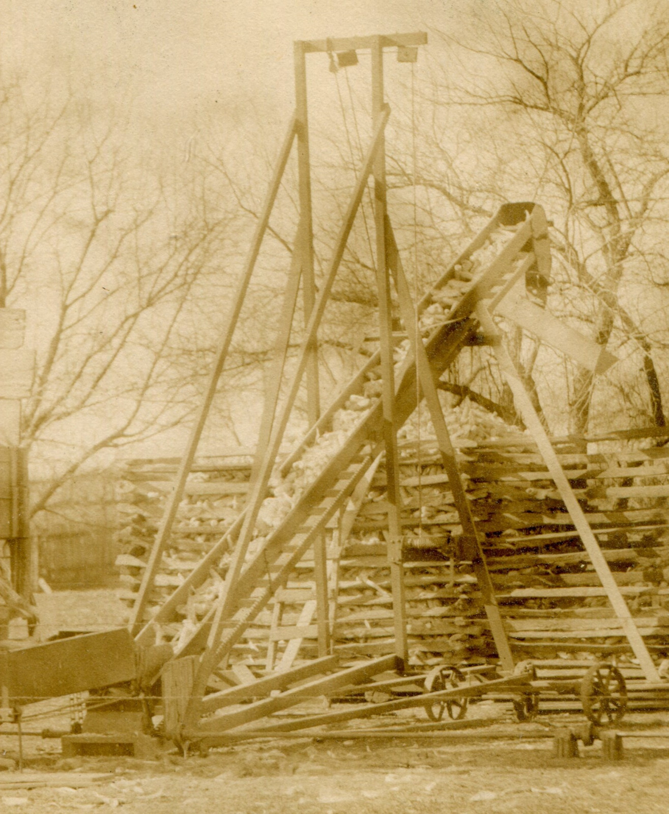 Cisco Illinois RPPC, Corn Conveyor into Corn Crib, Vintage Farming Postcard