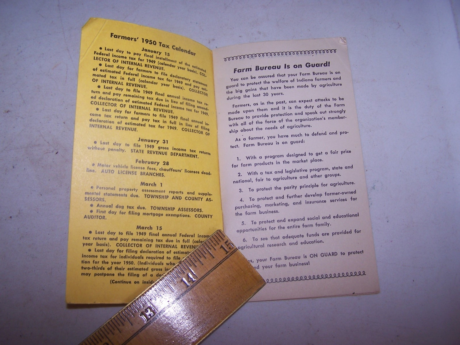 1949-1950 INDIANA FARM BUREAU Pocket Notebook INDIANAPOLIS INDIANA Collie Cover