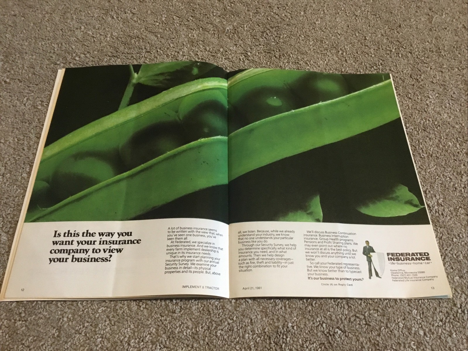 Implement & Tractor Magazine April 21, 1981 Farming Agriculture Vintage Ads J