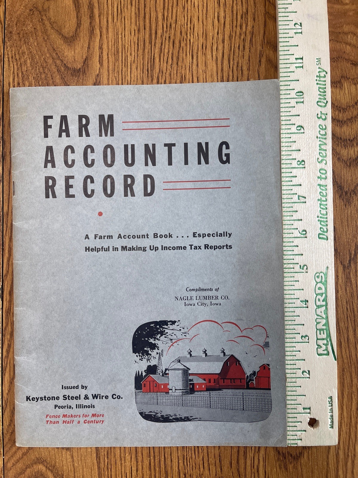 VTG Iowa City Nagle Lumber Advertising Farm Accounting Record Book Keystone